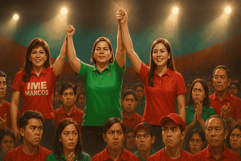 Vice President Sara Duterte’s endorsement of Imee Marcos and Camille Villar sparks controversy among Duterte loyalists.