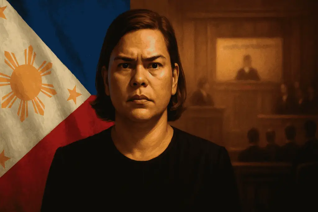Vice President Sara Duterte looking serious amidst NBI investigation over alleged threat against President Marcos Jr.
