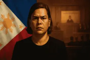 Vice President Sara Duterte looking serious amidst NBI investigation over alleged threat against President Marcos Jr.